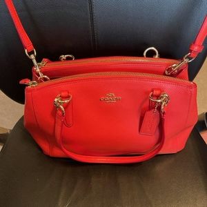 Brand new Orange Coach shoulder bag with 2 section